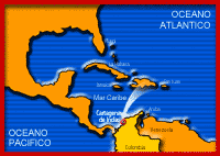 Location of Cartagena de Indias